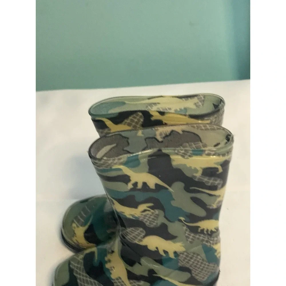 Nice! Kids Black Western Chief Dinosaur Friends Rain Boots Size 7‎ Bin3